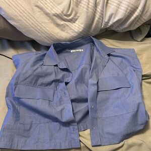 Abercrombie Cropped Button Up Utility Shirt